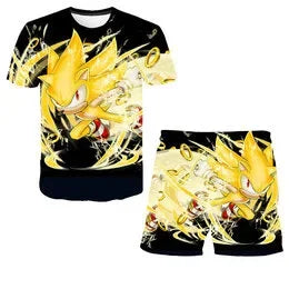 Boys Sonic T-shirt/ Shorts 2 Pcs Set.