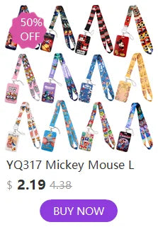Stitch Mickey Keychain Student IC ID Card Badge Holder Yoda Retractable Nurse Badge Reel Clip Accessory Friend Kids Gift