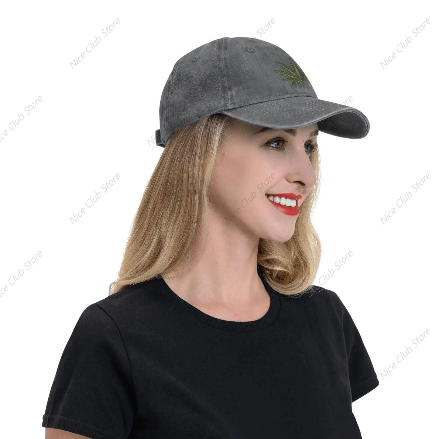 420 Cannabis Leaf Baseball Cap for Men Women Adjustable Washed Vintage Cotton