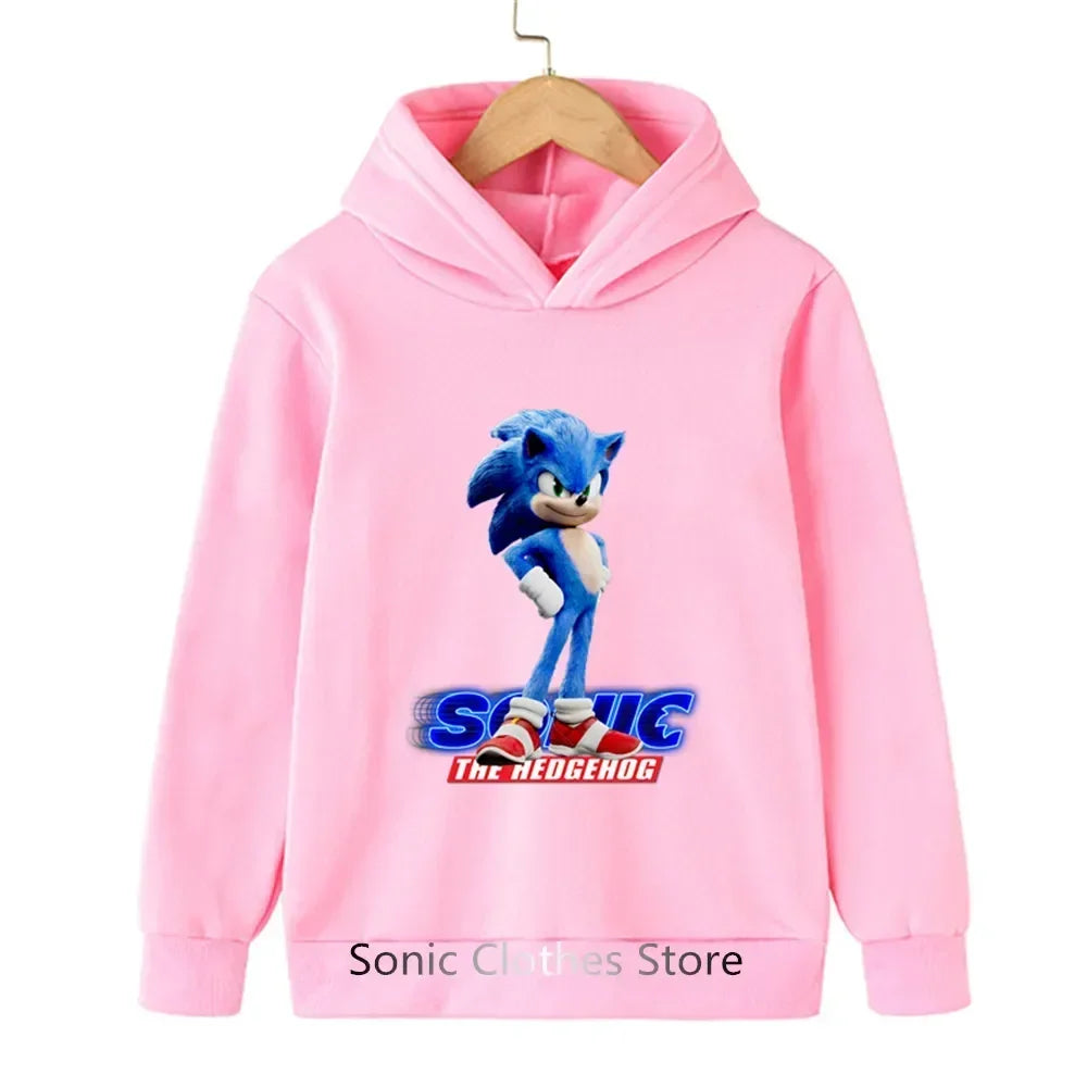 Sonic Hoodies Kids Cartoon Sonic Print.
