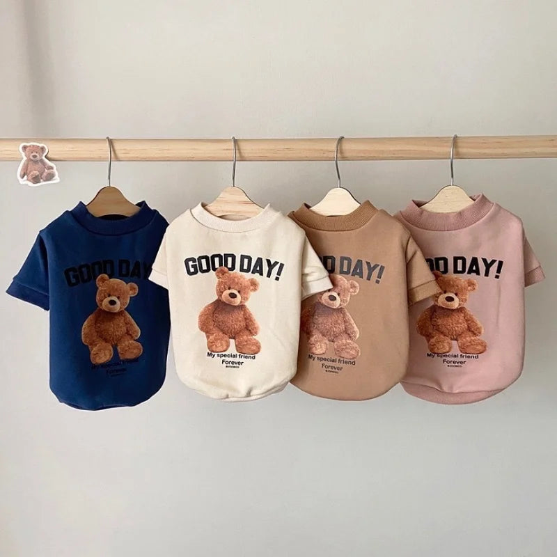 Bear Pattern Dog Clothes for Small Dogs Puppy Clothes Pet Cat Vest Poodle Teddy Bichon Yorkie Chihuahua French Bulldog Costumes