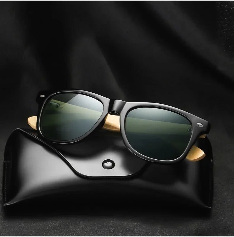Men's Ultraviolet Sunglasses Classic Driving Riding UV400 Sports Sun Glasses Eyewear Wooden Bamboo Eyeglasses