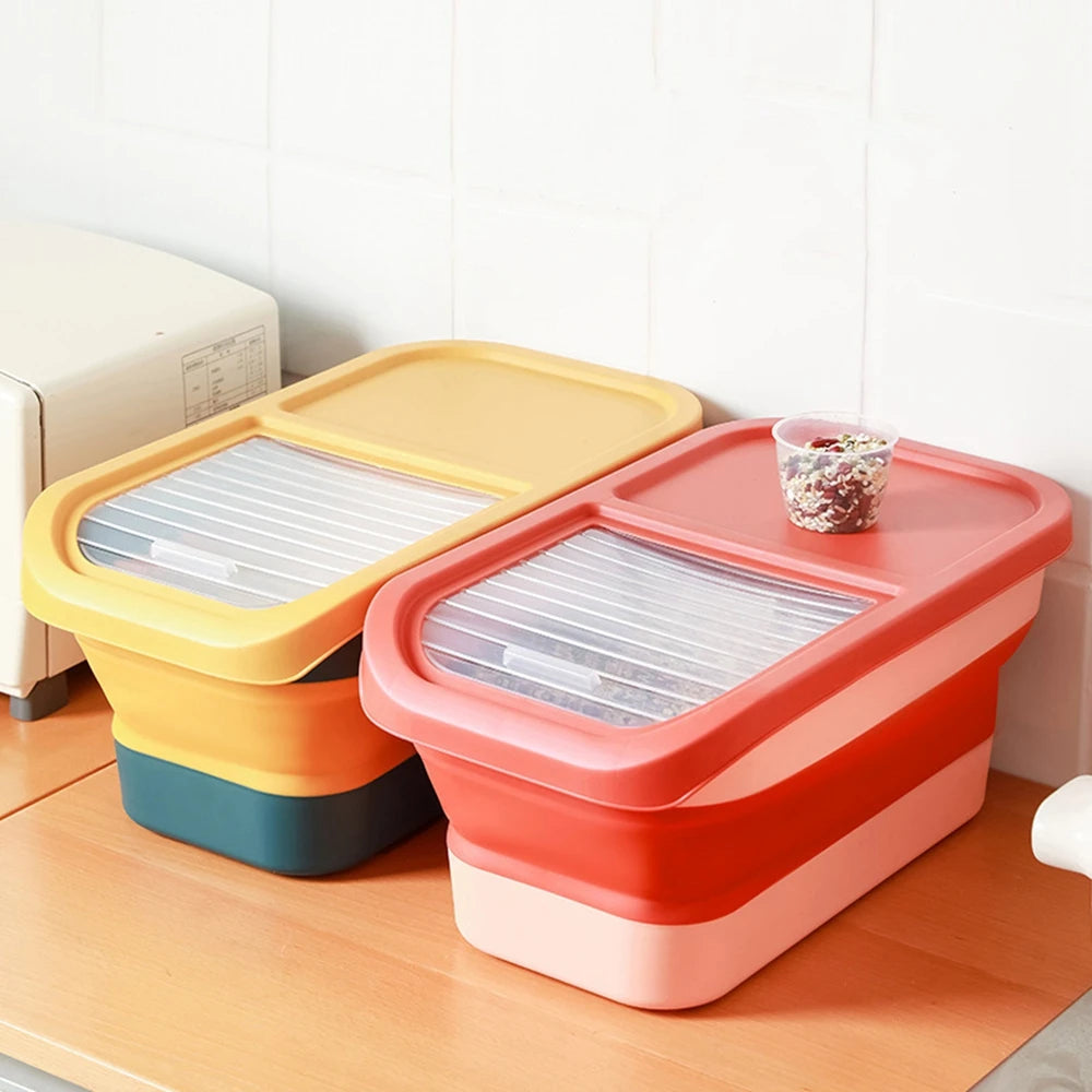 Collapsible Cat/Dog Food Storage Container. Folding Pet Supplies