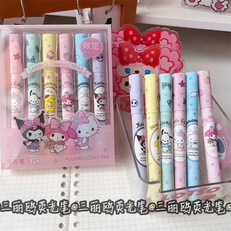 6Pcs/box Hello Kitty Highlighte.r