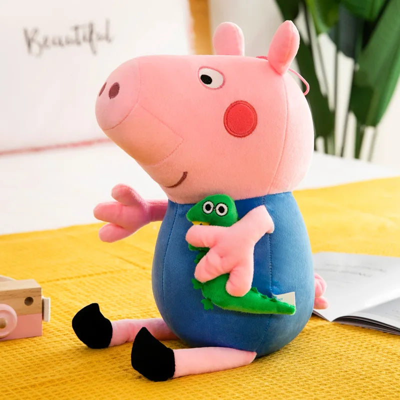 Cute Peppa Pig Plush Toy Kawaii Piggy George Piggy Daddy Piggy Mummy Cartoon Doll Children's Room Decoration Throw Pillow
