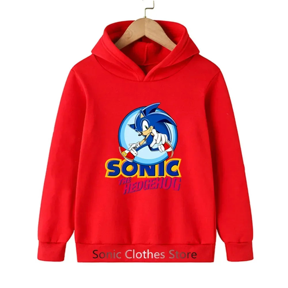 Sonic Hoodies Kids Cartoon Sonic Print.