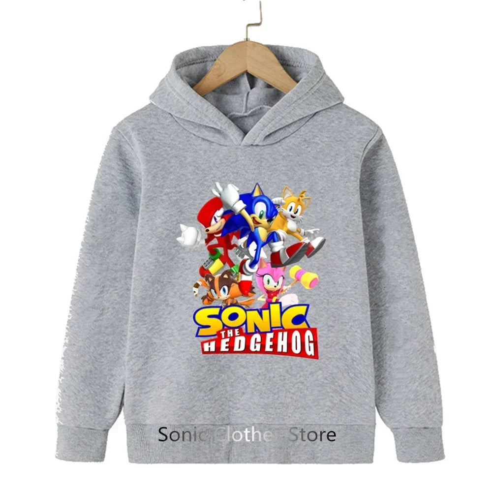 Sonic Hoodies Kids Cartoon Sonic Print.
