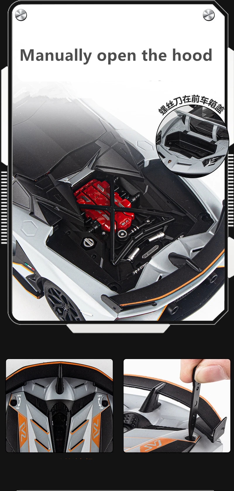 TOY 1/18TH Alloy Racing Car Model Diecasts Metal Toy Sports Car
