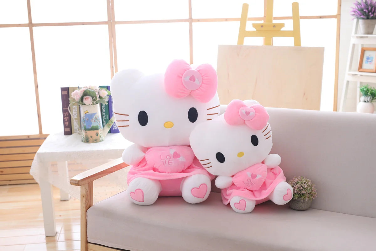 35-70cm Big Size Sanrio Hello Kitty Plush Toys Cute Anime Peripherals Movie KT Cat Stuffed Doll Hello Kitty Xmas Gift For Kid
