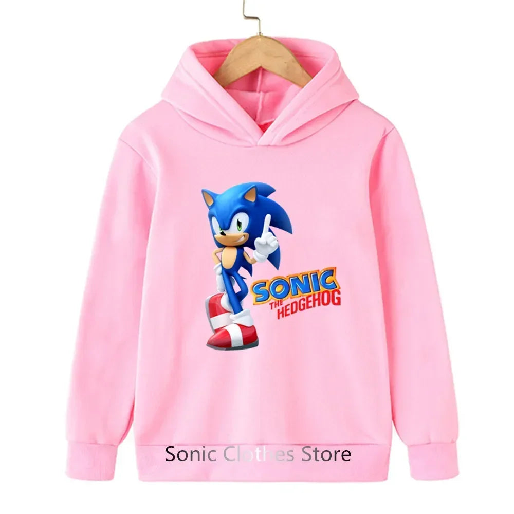 Sonic Hoodies Kids Cartoon Sonic Print.