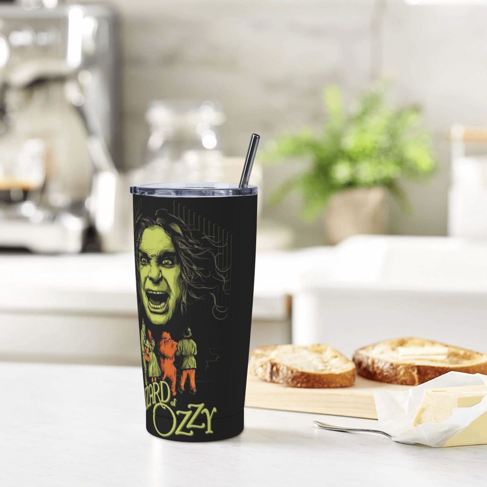 Wizard Of Ozzy Osbourne Tumbler With Straw Stainless Steel Tumblerst 20oz
