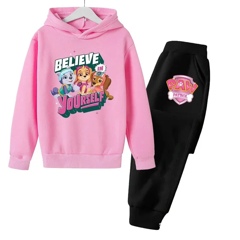 Paws Patrols Girls Suit Kids Long Sleeve Cartoon Hoodies+Long Pants 2pcs Set Child Sports Clothing Casual Girls Outfits GIFT