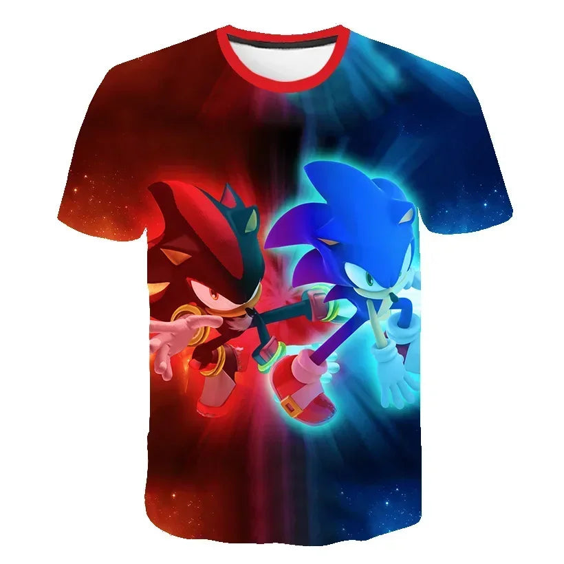 Sonic T Shirt Cartoon Game Short Sleeve Boys Girls.