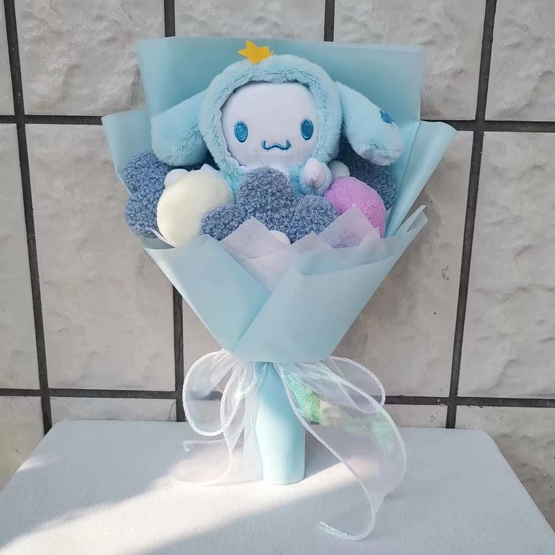 Kuromi Plush Doll Bouquet Sanrio Hello Kitty My Melody Cinnamoroll Stuffed Plushies Valentine's Day Christmas Birthday Gifts