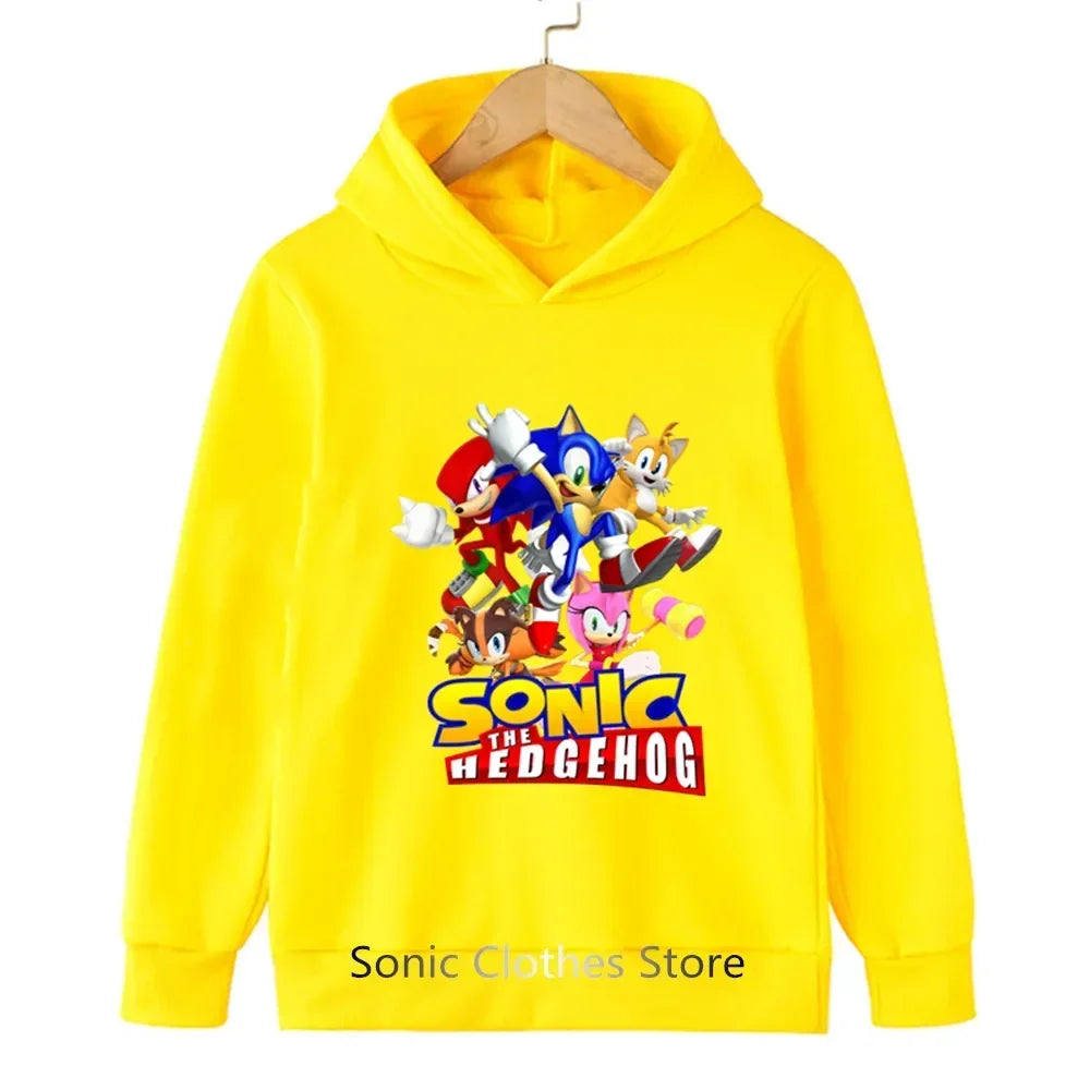 Sonic Hoodies Kids Cartoon Sonic Print.