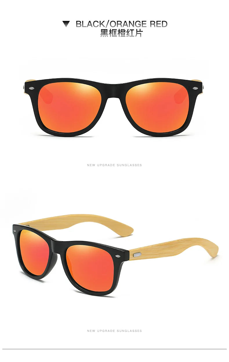 Men's Ultraviolet Sunglasses Classic Driving Riding UV400 Sports Sun Glasses Eyewear Wooden Bamboo Eyeglasses