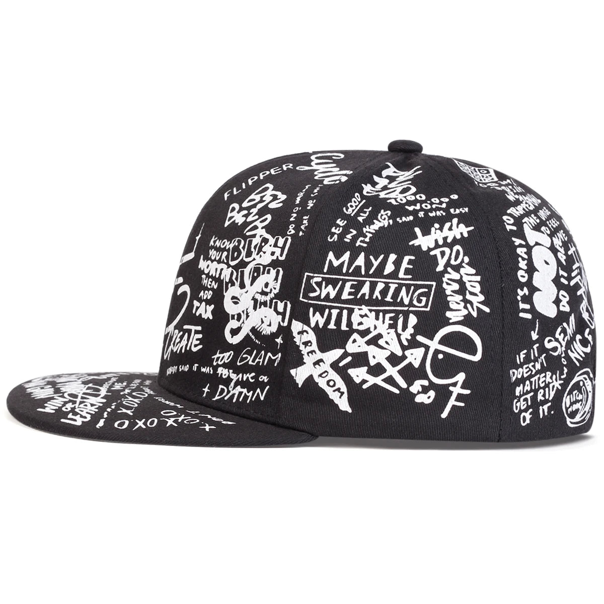 MENS 88 Letter Graffiti' Hip Hop Hat, one-piece and adjustable, perfect for outdoor sun protection. It's ideal for leisure activities, as well as spring and autumn travel, or vacationing.