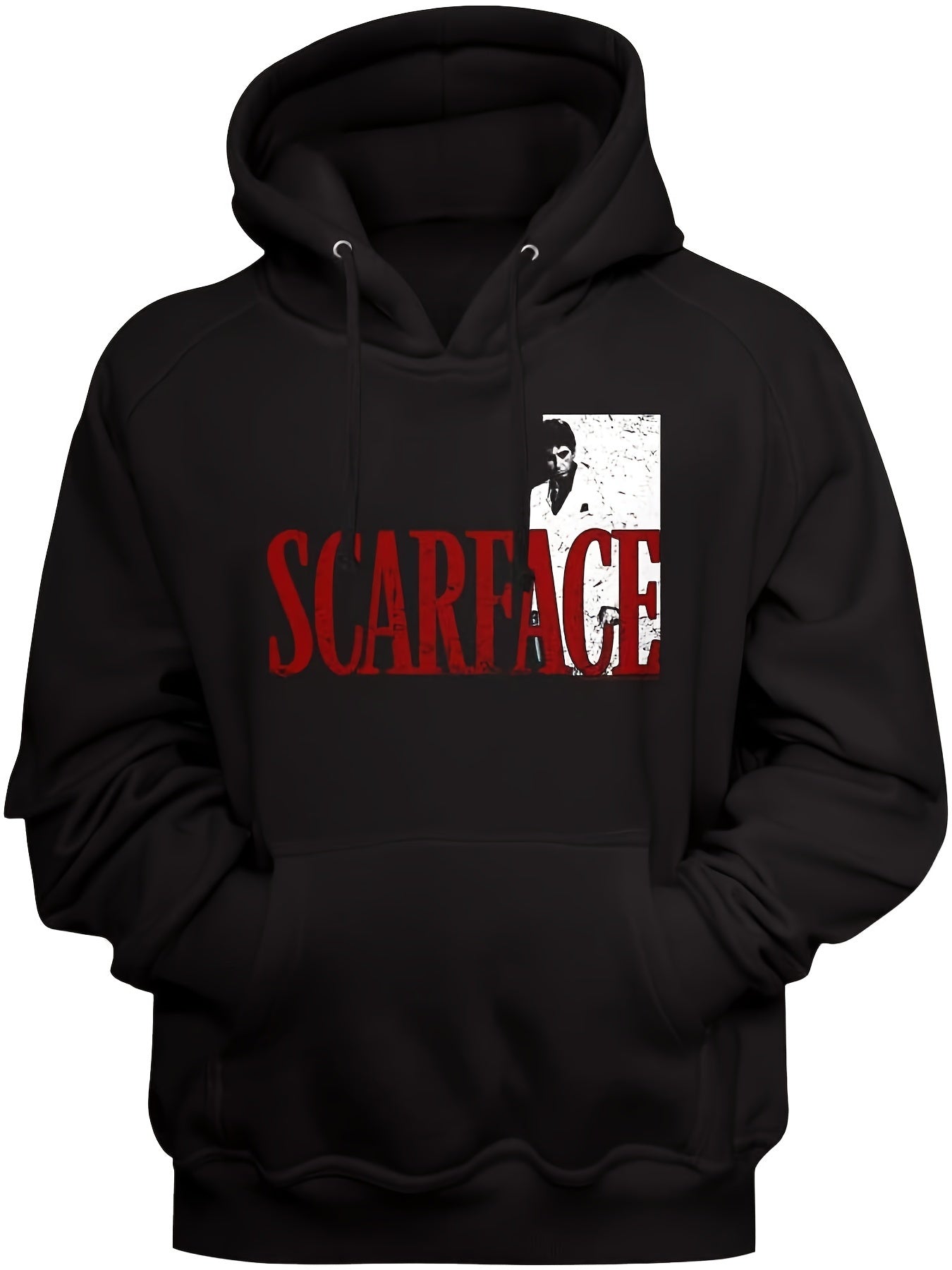 Scarface Graphic Hoodie for Men - Soft, Breathable Polyester, All-Season Casual Sweatshirt with Kangaroo Pocket, Machine Washable