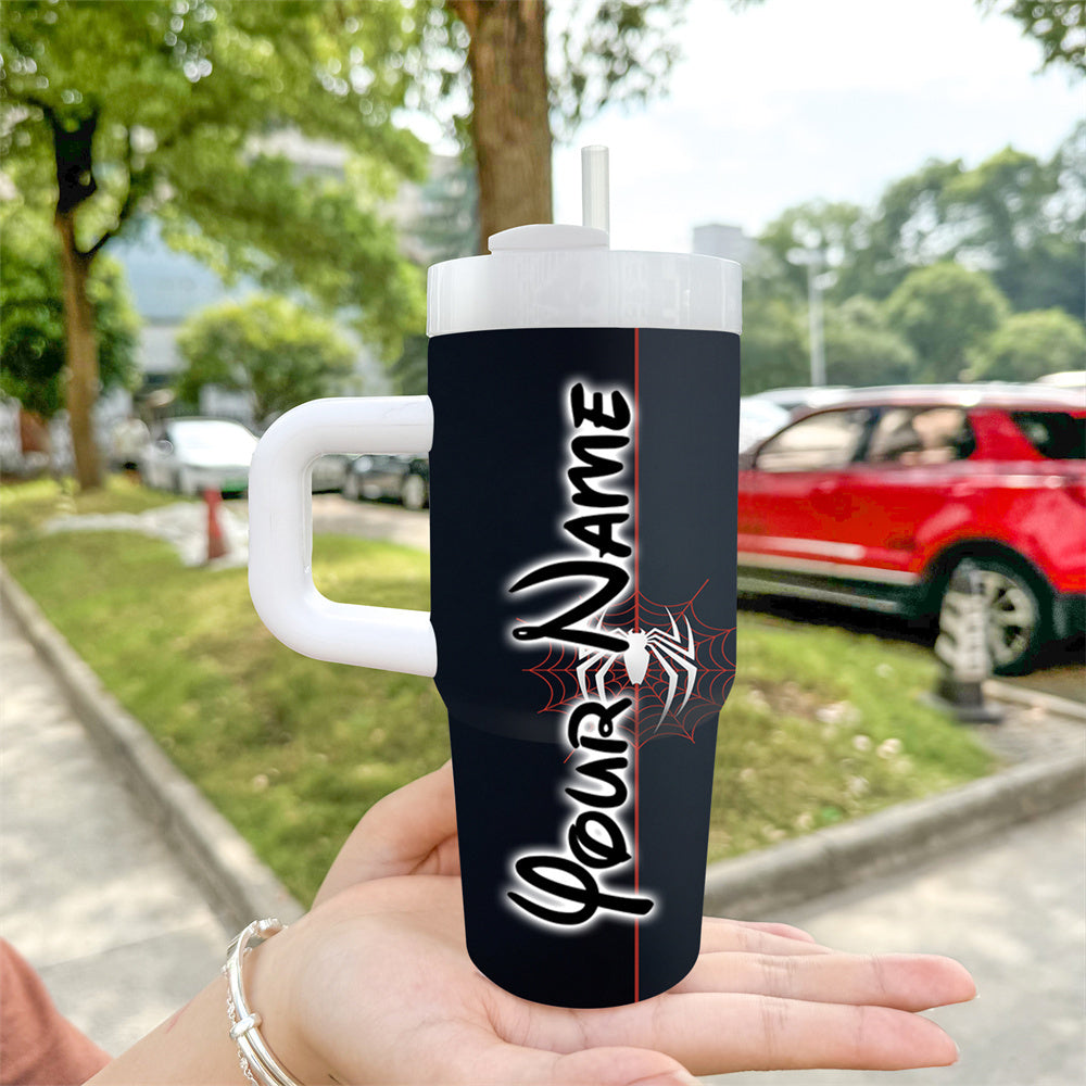 1pc Disney 14oz Stainless Steel Tumbler with Handle and Straw, Cartoon Character Design, BPA-Free, Leak-Proof, Hand Wash Only, Ideal for Coffee & Cold Drinks, Perfect Gift for Family & Friends, Suitable for Climbing & Sports,