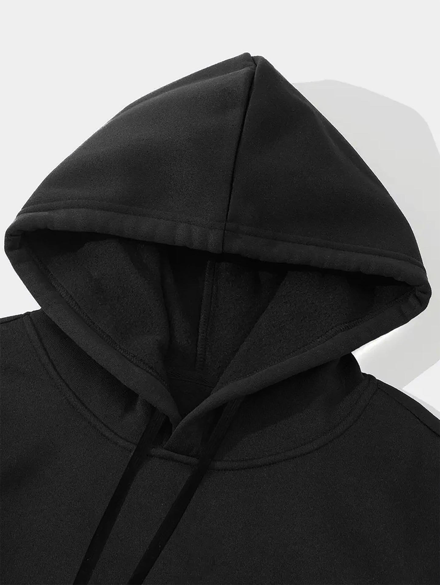 Men'S Casual Hooded Sweatshirt with Thug Life Graphic Print, Polyester Knit Fabric, Regular Fit, with Drawstring Hood, Slight Stretch, Alphabet Pattern for Fall/Winter