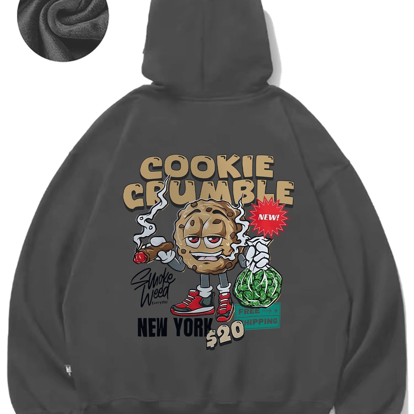 Fun Cartoon Character Men's Autumn and Winter Comfortable Essential Fleece Casual Fashion Hoodie