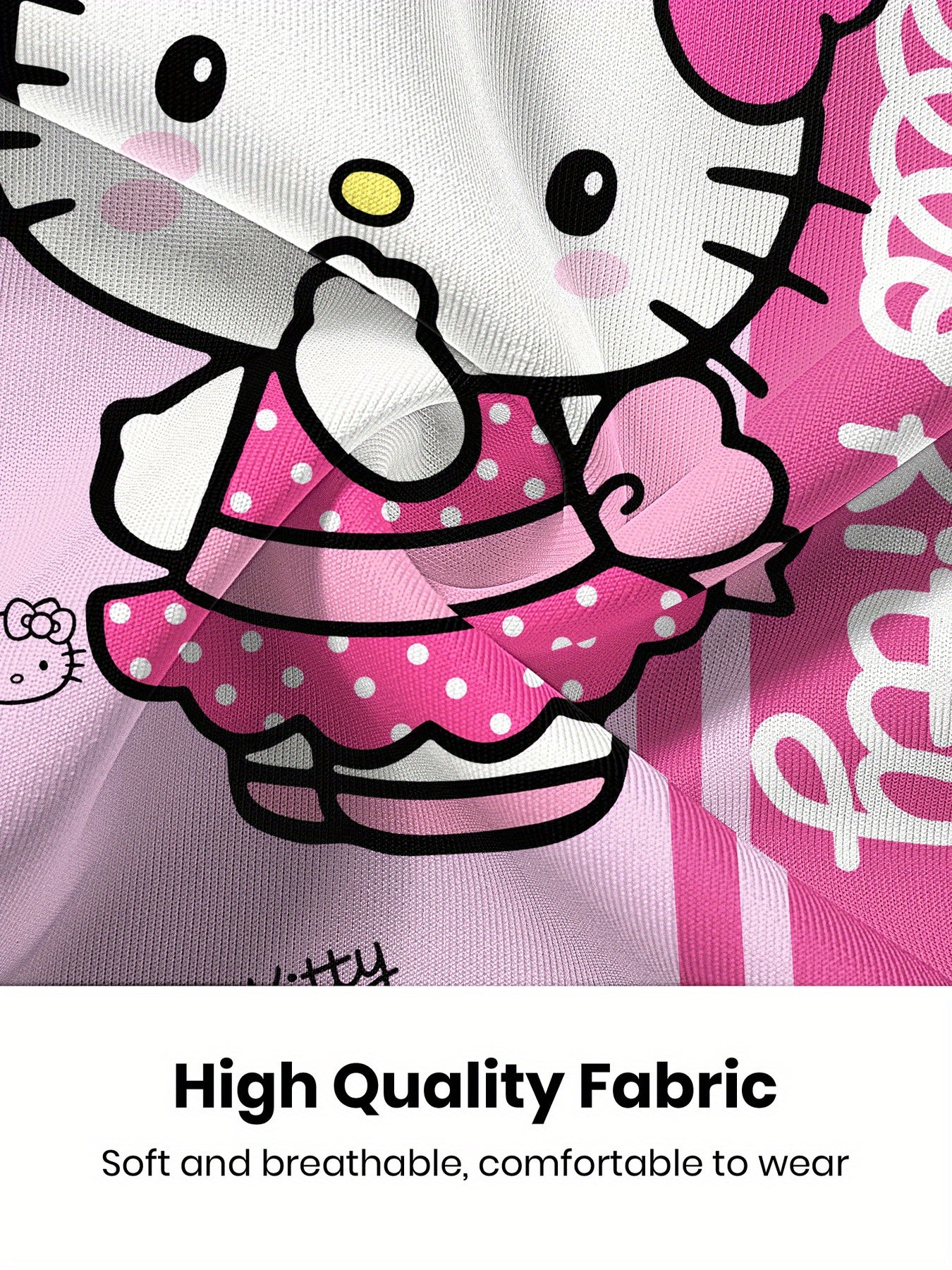 Hello Kitty Cozy Hoodie for Women - Casual Long Sleeve with Pockets, Soft Polyester Knit, Machine Washable - Perfect for Fall/Winter, Novelty Cat, Sweatshirt