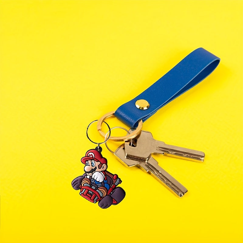 Super Mario Drift Keychain - Cute Cartoon Silicone Charm for Backpacks & Wallets, Perfect Gift for Super Mario Fans | Fun Birthday Party Accessory