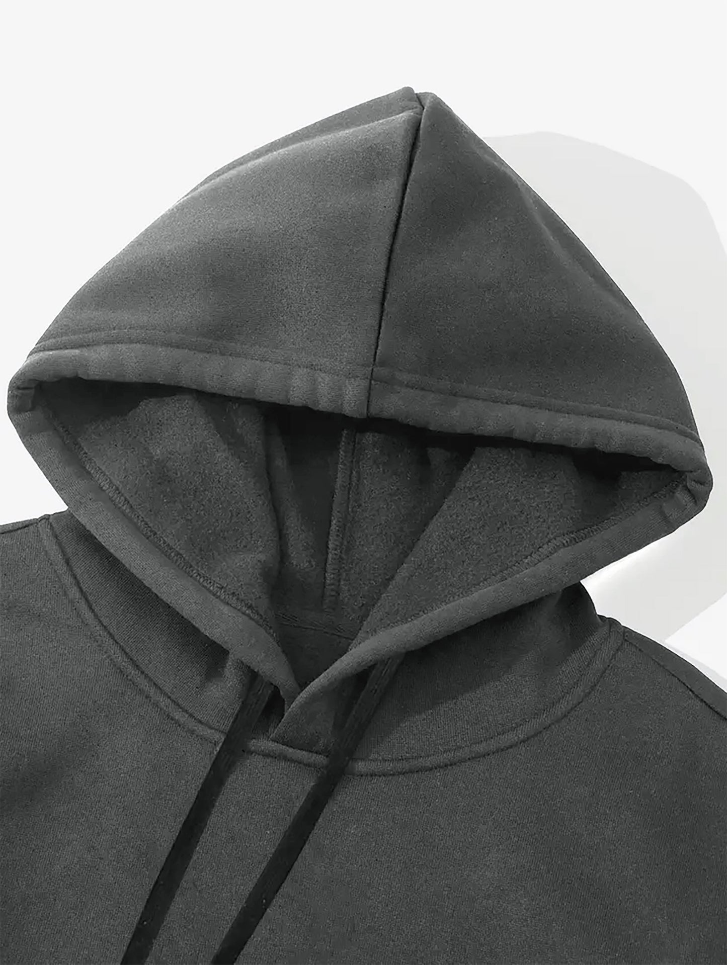 Men'S Casual Hooded Sweatshirt with Thug Life Graphic Print, Polyester Knit Fabric, Regular Fit, with Drawstring Hood, Slight Stretch, Alphabet Pattern for Fall/Winter