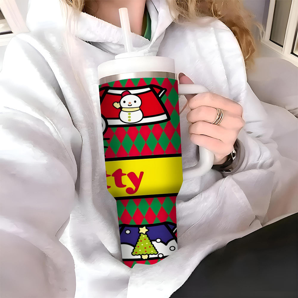 1pc For Hello Kitty Stainless Steel Tumbler with Lid and Straw, 40oz Vacuum Insulated Travel Mug, Durable Reusable Drinkware, with Lid and Straw for Car, Fitness, Outdoor Activities