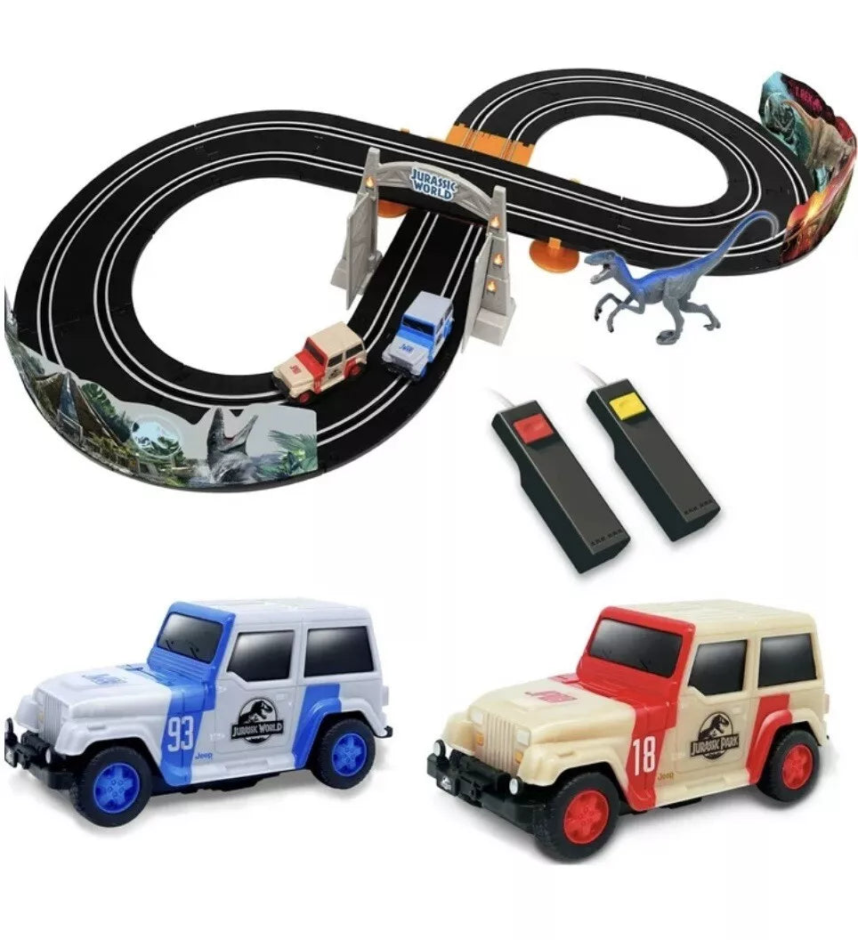 Dino-Powered Thrills: Jurassic Park Slot Car Racing Sets!