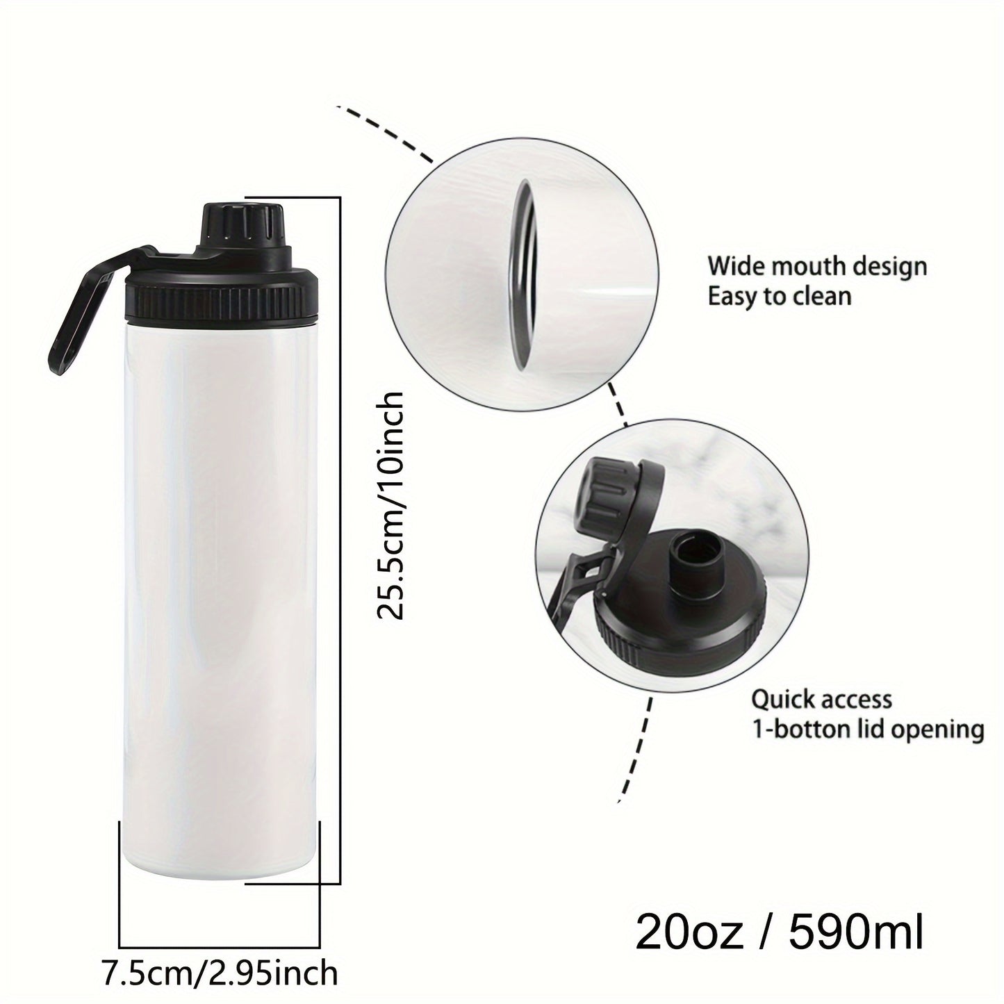 1pc Customized 20oz Hello Kitty Water Bottle, Double-Wall Stainless Steel, Durable Leak-Proof Insulated Tumbler, Perfect for Hiking, Biking, Fitness, Outdoor Travel - Christmas Gift Idea