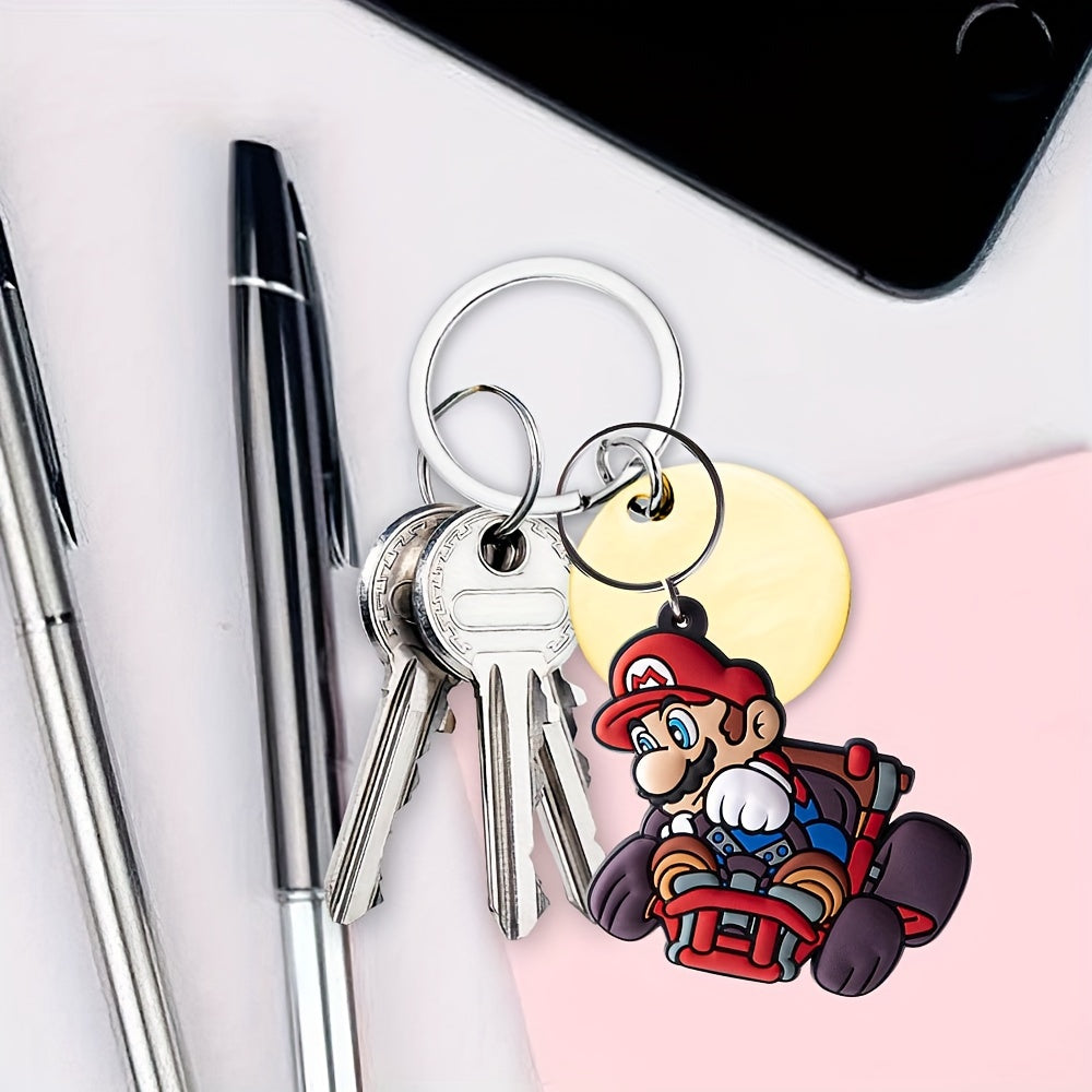 Super Mario Drift Keychain - Cute Cartoon Silicone Charm for Backpacks & Wallets, Perfect Gift for Super Mario Fans | Fun Birthday Party Accessory