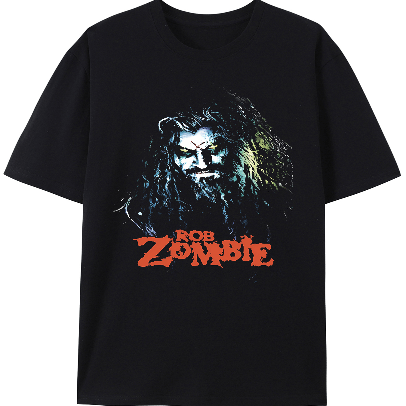 Rob Rock n Roll Zombie Blue Mask T-Shirt