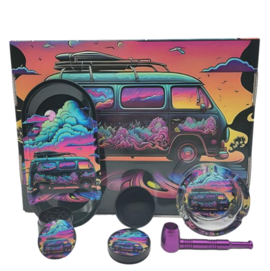 Psychedelic Retro Van-Themed Smoking Accessories Set