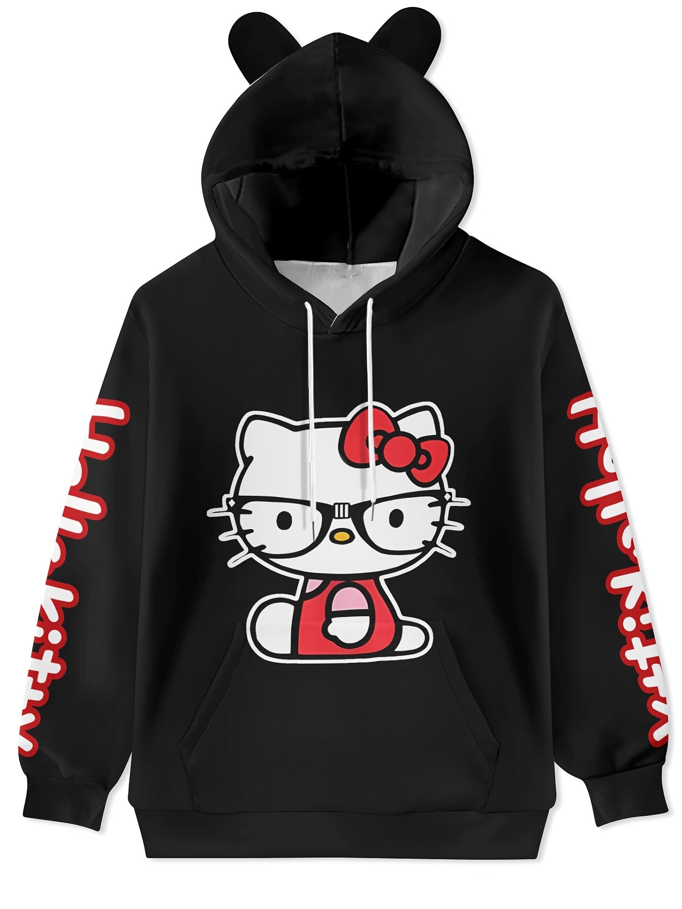 Sanrio Hello Kitty Women's Hoodie - Cozy Polyester, Casual Long Sleeve with Pockets, Machine Washable