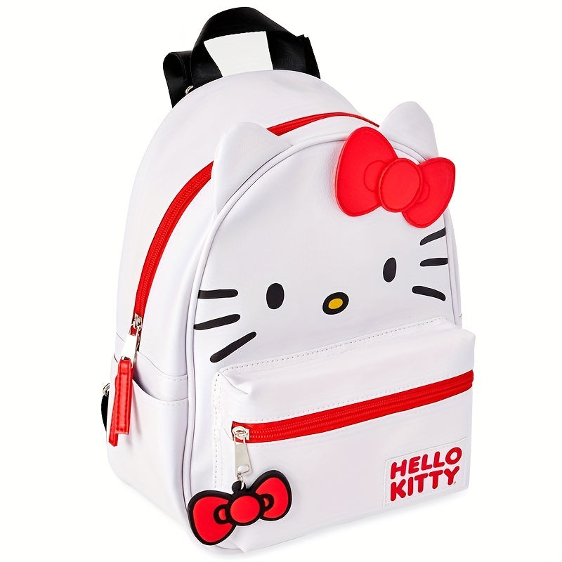 Hello Kitty Spacious Durable Backpack - Large Capacity with Multiple Zipper Compartments, Adjustable Padded Straps, and Reinforced Bottom for School, Travel, and Casual Use