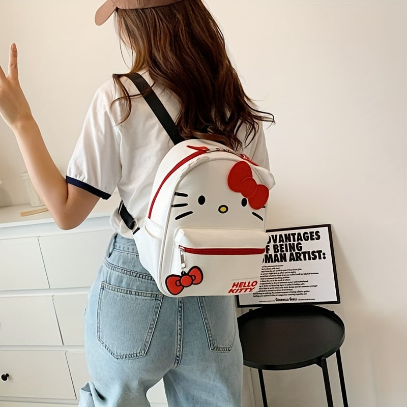 Hello Kitty Spacious Durable Backpack - Large Capacity with Multiple Zipper Compartments, Adjustable Padded Straps, and Reinforced Bottom for School, Travel, and Casual Use