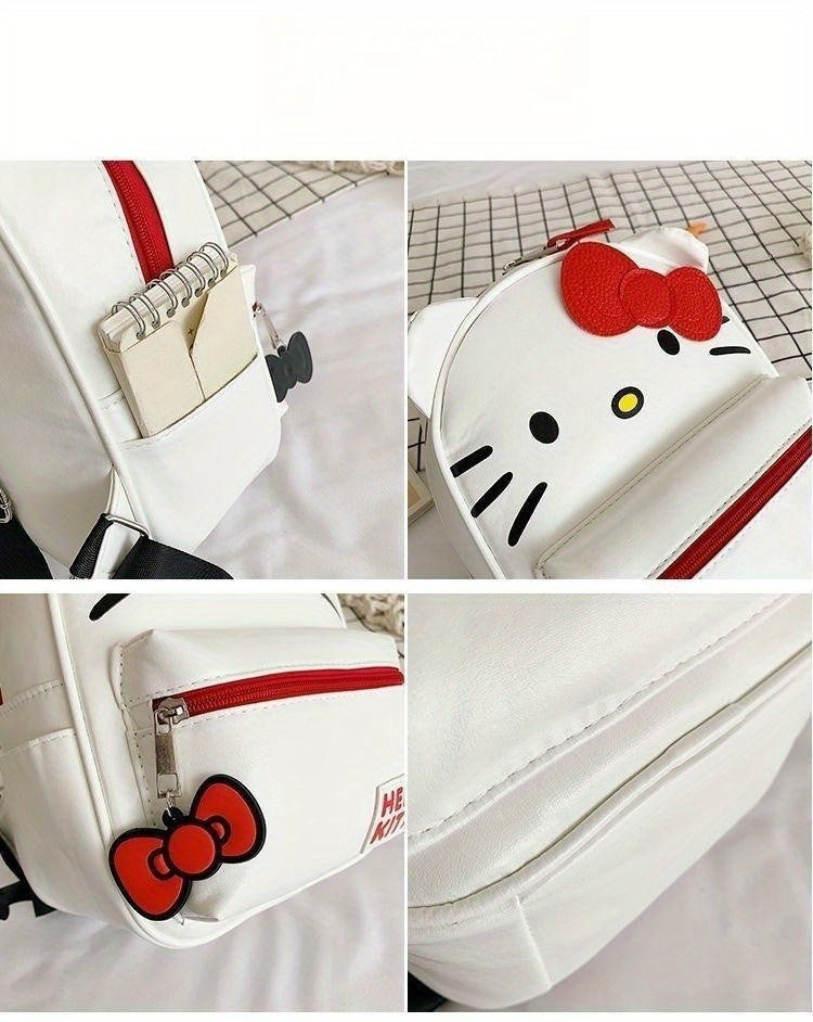 Hello Kitty Spacious Durable Backpack - Large Capacity with Multiple Zipper Compartments, Adjustable Padded Straps, and Reinforced Bottom for School, Travel, and Casual Use