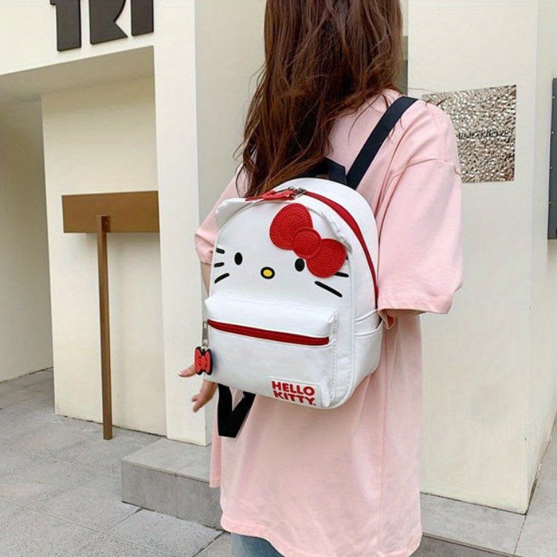 Hello Kitty Spacious Durable Backpack - Large Capacity with Multiple Zipper Compartments, Adjustable Padded Straps, and Reinforced Bottom for School, Travel, and Casual Use