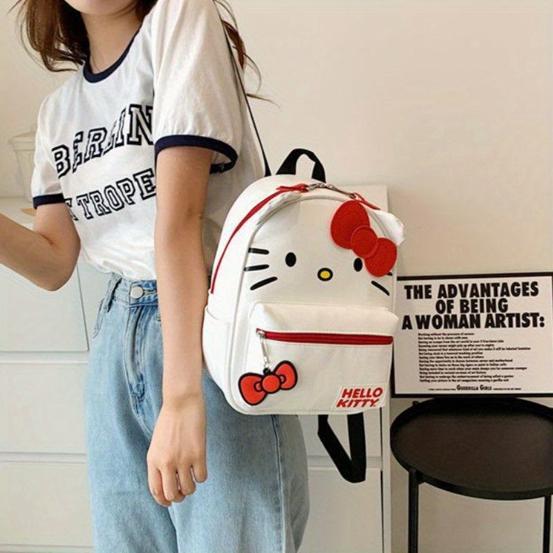 Hello Kitty Spacious Durable Backpack - Large Capacity with Multiple Zipper Compartments, Adjustable Padded Straps, and Reinforced Bottom for School, Travel, and Casual Use