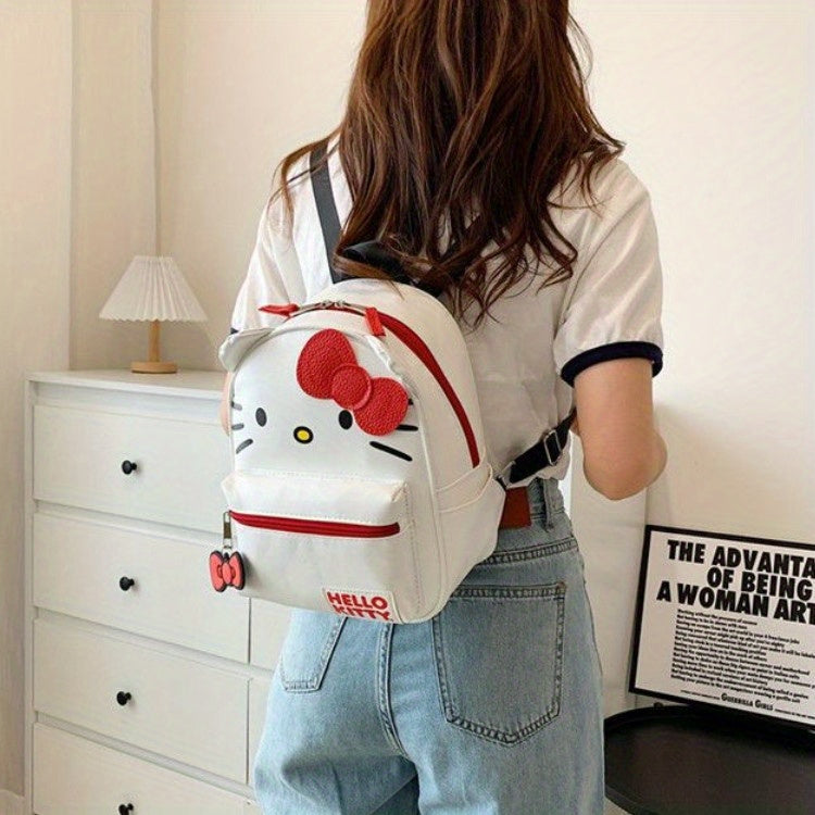 Hello Kitty Spacious Durable Backpack - Large Capacity with Multiple Zipper Compartments, Adjustable Padded Straps, and Reinforced Bottom for School, Travel, and Casual Use