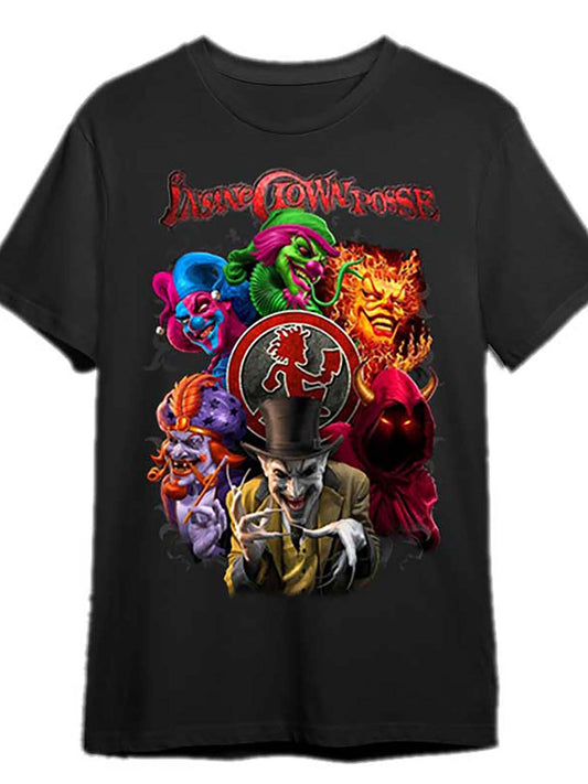 Crazy Scarecrow Puzzle Box T-shirt, Retro Crazy Scarecrow ICP t-shirt 336542 interesting men's short-sleeved pattern T-shirt series, black PR