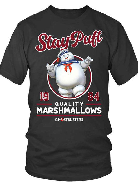 Black 43 Ghost Busters BK 6163 Men's Short-Sleeved Fun Patterned VV T-Shirt Series