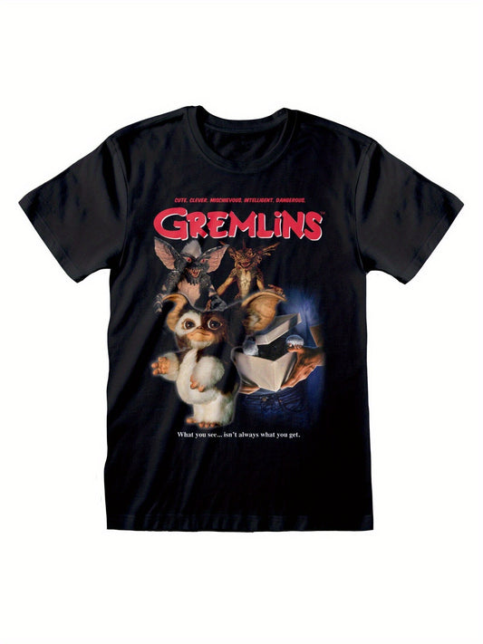 Gremlins Movie Graphic Design Fashion graphic printed men's t-shirt, made of 100% pure cotton for comfortable casual wear, featuring eye-catching designs and high-quality short sleeves.