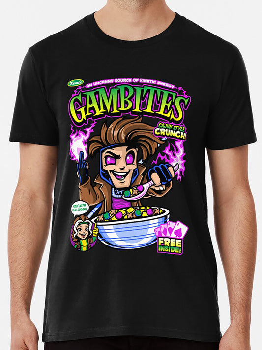 Unisex Black Premium T-Shirt, Gam-Bites Casual Short Sleeve Tee Tops for Youth & Adult, Halloween & Christmas Gift