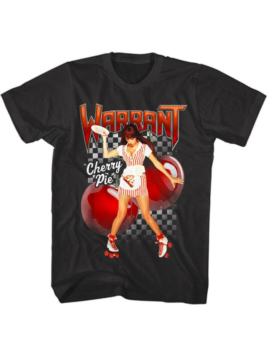 Warrant Cherry Pie T-shirt Men's Licensed Rock Music T-shirt Black