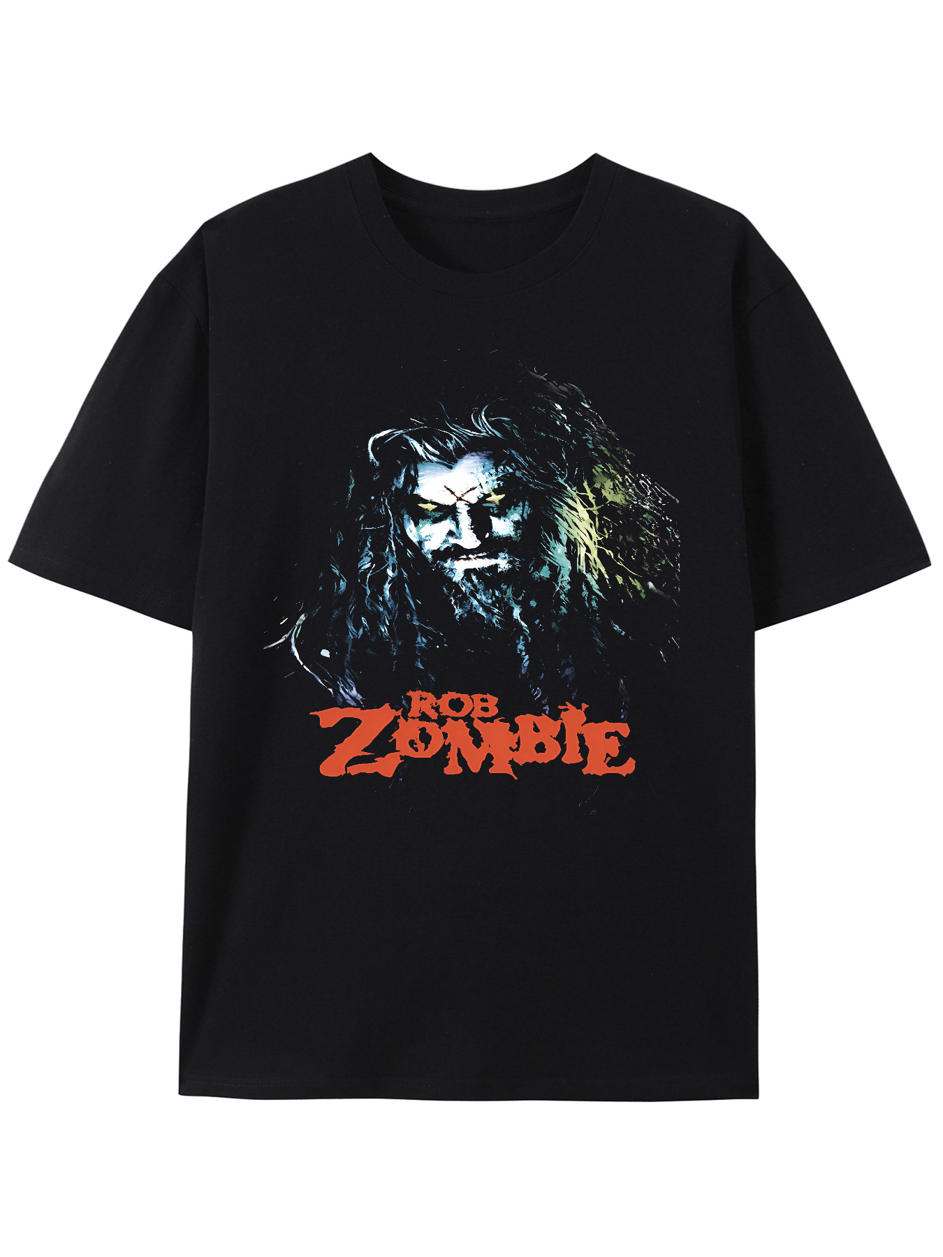 Rob Rock n Roll Zombie Blue Mask T-Shirt