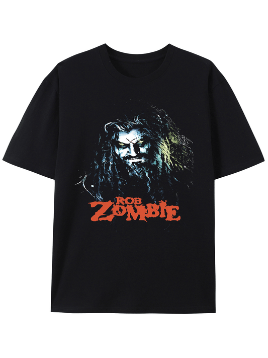 Rob Rock n Roll Zombie Blue Mask T-Shirt