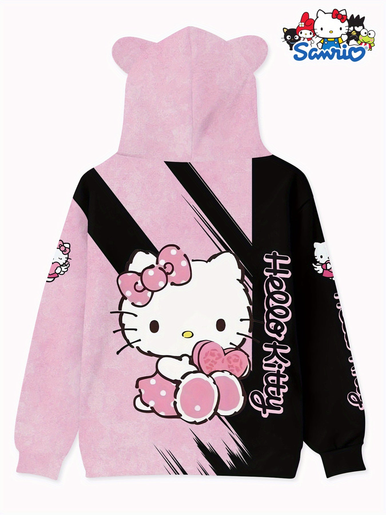 Sanrio Licensed Hello Kitty Women'S Hoodie, Novelty Cat Sweatshirt with Pockets, Adult Long Sleeve Hoodie