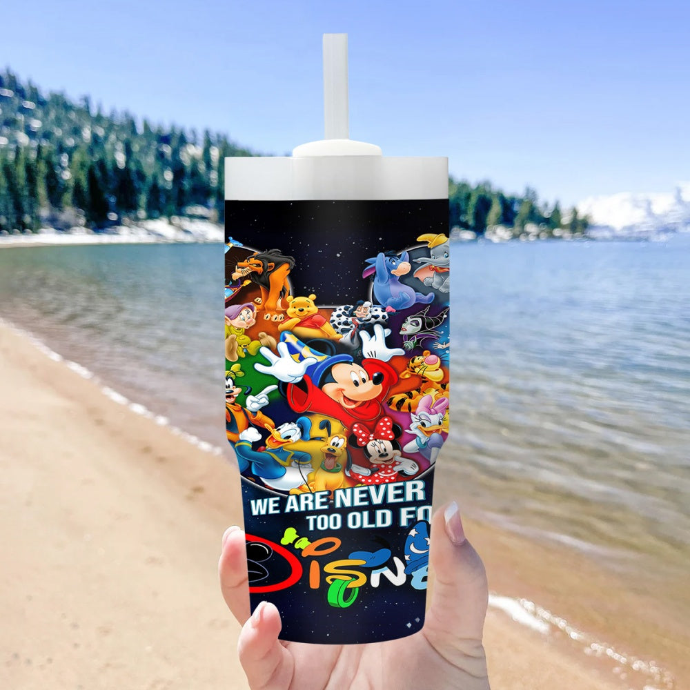 14oz Stainless Steel Tumbler with Cartoon Character Print, Insulated Hot & Cold Drink Cup, BPS-Free, with Straw, for Car, Home, Gift for Family & Friends, Suitable for Ages 14+, Hand Wash Only